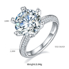 Half of the Country S925 Silver Plated Platinum Moissanite Diamond Women's Ring 5.0 Carat D-Class 1